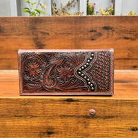 Dompet panjang pria keluaran baru peralatan ukir tangan kulit penjualan laris modis tempat uang hadiah untuk pria