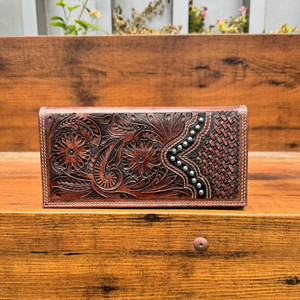 New Arrival Men's Long <b>Wallet</b> Hand Tooled Carving Leather Hot Sale Fashion Stylish Cash <b>Holder</b> Gift for Him - Product Image 3