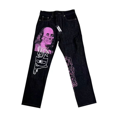 Premium Quality New Trendy Men's Straight Jeans Mid Waist Denim Pants Spring Autumn Winter Solid Eco-Friendly Distressed Vintage