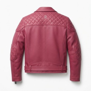 Chaqueta de Motociclista de Cuero Genuino para Hombre Relevo, Color Marrón Oscuro, Cuello Camisero, Cierre de Cremallera Frontal, Logotipo, Color Sólido, Estilo Otoñal - Product Image 5