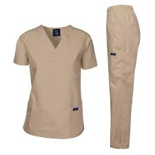Unisex Medical Scrubs <b>Set</b> Stretch Uniform Top Pants Contrast Binding Nurse <b>Doctor</b> Hospital Workwear Polyester Twill - Product Image 4