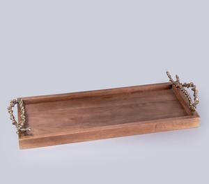 Bandejas Decorativas de Aluminio con Acabado en Madera de Nogal - Product Image 2