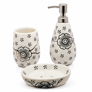 Ensemble d'accessoires de salle de bain modernes en silicone écologiques et faciles à nettoyer : distributeur de savon, distributeur de lotion, gobelet et porte-savon pour la maison et l'hôtel - Product Image 3