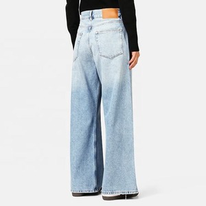 Jeans de Mezclilla de Cintura Alta y Pierna Recta en Azul Claro, de Alta Calidad y Gran Venta, para Mujer, Casuales de Invierno, de Algodón - Product Image 3