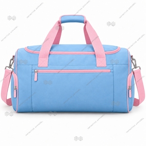 Sac de sport JJOA Jack and Jill of America personnalisé en gros, bleu et rose, brodé, avec bandoulière - Product Image 2