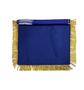 Delantal Masónico de la Logia Azul - Terciopelo Azul con Flecos Dorados Bordados a Mano - Delantal Masónico de Primera Calidad - Product Image 2