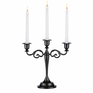 Candelabro Moderno de 5 Brazos, Portavelas Plateado, Candelabro de Aluminio, Candelabro de Metal para Centro de Mesa de Boda de Lujo - Product Image 2