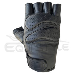 Guantes de Conducción Personalizados de Medio Dedo, Guantes de Motocicleta de Cuero con Doble Acolchado, Proveedor OEM, Guantes de Protección para Motociclistas al por Mayor - Product Image 2