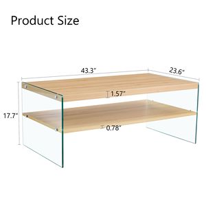 Tavolino rettangolare MDF vetro temperato trasparente per varie occasioni interne camere da letto - Product Image 6