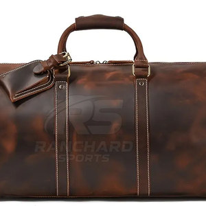 Fashion Leather Travel Duffle Bag Gym Sports <b>Luggage</b> Carry Bag Lightweight Strong Build Leather Duffle Bags - Product Image 6