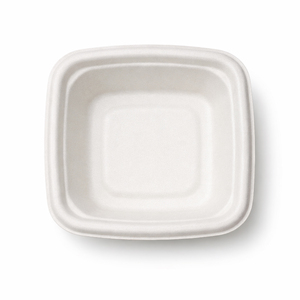 Bol de service carré jetable en fibre de bagasse écologique de 5 oz, blanc, pour emporter, idéal pour fêtes, boulangeries, sushis, camping et emballage alimentaire - Product Image 4