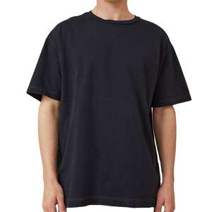 เสื้อยืดคอกลมทรงบ็อกซ์ฟิต ผ้าหนา ยับยาก สำหรับผู้ชาย ขายส่ง เสื้อยืดทรงบ็อกซ์ฟิต ระบายอากาศได้ดี เสื้อยืดวินเทจสำหรับผู้ชาย - Product Image 1