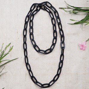 Collier long en corne, bijoux fantaisie pour femmes, colliers à chaîne les plus vendus, fabriqués à la main - Product Image 1
