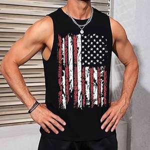 T-shirt sans manches personnalisé avec logo, 95% polyester, 5% élasthanne, compression athlétique, séchage rapide, débardeur de sport pour hommes - Product Image 3