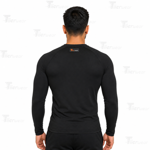 <b>Mens</b> Premium Long Sleeve Compression Shirts Quick Dry Sports Quick dry <b>stretch</b> fabric Crew Neck Full Sleeve Training Top - Product Image 4