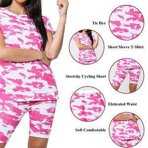 Conjunto de camiseta y pantalones cortos para mujer, estilo casual moderno para el día a día, conjunto cómodo a juego, top de manga corta con corte relajado, conjunto OEM. - Product Image 4