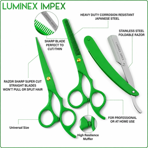 Navaja de Afeitar Recta Vintage Luminex Impex con Mango de Concha de Abulón y Acero al Carbono, Lista para Usar en Barberías y Salones - Product Image 6
