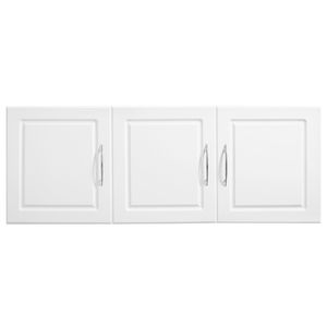 Armadio Minimalista a 2 Ripiani da Parete per Lavanderia, Organizzatore a 3 Ante con Kit Ripiani Regolabili - Product Image 1