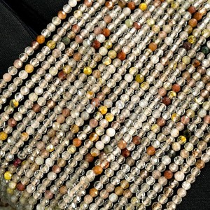 Natural 2MM Golden Rutilated Quartz Faceted Rondelle Beads Golden Rutile Beads For Jewelry Making Micro Faceted Wholesale Bulk - Product Image 4