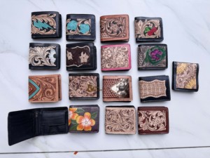 New Arrival Hand Tooled Leather <b>Wallet</b> Men's Long Zipper Multi Uses <b>Wallet</b> Hot Sale Fashion Brown Colour Cash <b>Card</b> <b>Holder</b> - Product Image 5