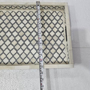 ถาดเสิร์ฟอาหารงานแต่งงานงานทำมือแผ่น MDF ฝังกระดูกเครื่องใช้บนโต๊ะอาหารปลอดภัยจากอินเดีย - Product Image 5