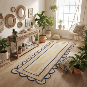 Modern Rectangle Jute <b>Stair</b> <b>Treads</b> Solid Color Washable Hand Braided <b>Non</b> <b>Slip</b> Rubber Backing Flat Weave Home Use - Product Image 5
