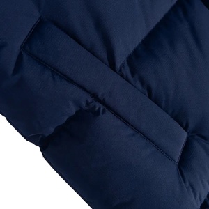 Chaqueta Acolchada Azul con Capucha para Hombre, Estilo Casual de Invierno, Gruesa, con Cierre de Cremallera, Color Sólido, Corte Corto, Ajuste Regular - Product Image 4