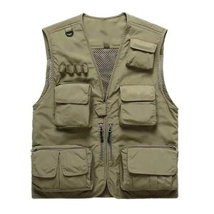 Gilet multifonctionnel décontracté pour hommes Gilet de pêche en plein air de grande taille avec plusieurs poches pour la randonnée Gilet décontracté de grande taille - Product Image 3