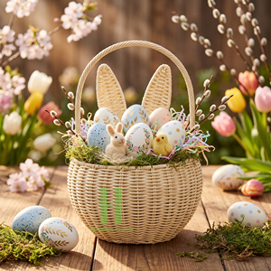 Best Seller Hand <b>woven</b> <b>Baskets</b> With Handle Customize Sizes Variety Colors For Easter Decorations and Home Decor From Vietnam - Product Image 4