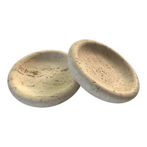 Nouveau bol décoratif en pierre de travertin moderne, très tendance, au design rond élégant pour la décoration intérieure et comme centre de table - Product Image 3