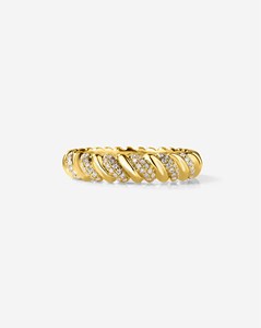 Anillos apilables de cuerda trenzada de 4 mm con diamantes, pavé redondo, solitario estriado de diamantes cultivados en laboratorio, bandas nupciales únicas personalizadas de oro macizo de 14K - Product Image 5