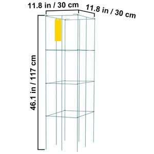 Supports pour tomates 30 cm x 30 cm x 117 cm, lot de 10, en acier recouvert de PVC vert, tours de soutien carrées pour plantes grimpantes et plantes artificielles - Product Image 3