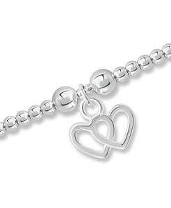 Pulsera con abalorios de doble Corazón en plata | Macy's - Product Image 3
