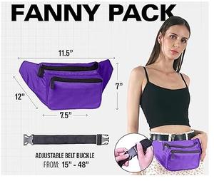 Sacs banane, sacs de taille, sacs de poitrine, sacs bandoulière personnalisés, couleur violet uni, vente en gros, faible MOQ - Product Image 5