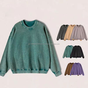 Fabricants de vêtements personnalisés 420g Streetwear Heavywieght Sweatshirt surdimensionné lavé à l'acide Sweatshirts - Product Image 1