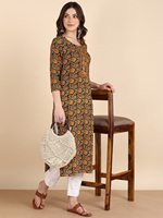 Kurta midi droite imprimée en rayonne pour femme, séchage rapide, été, décontractée, bureau, soirée, formelle, mode lifestyle, tenue quotidienne moderne