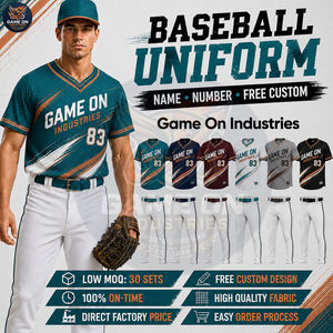 Tenues d'équipe, nouvelle arrivée, manches courtes, respirantes, boutonnées, prix de gros d'usine, ensembles de maillots de baseball personnalisés sublimés - Product Image 6