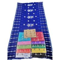 Châle en mousseline de soie brodé à œillets et bord festonné, léger et doux pour femme, commande en gros, multicolore, OEM ODM personnalisé