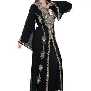 Georgette Butterfly Ärmel Knielang Kaftan lange Abaya für Party kleidung aller Größen und Farben für Damen bekleidung erhältlich