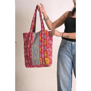 Sac fourre-tout en coton Kantha fait main indien, imprimé vintage, sac à bandoulière bohème, sac de tous les jours, cadeau - Product Image 3