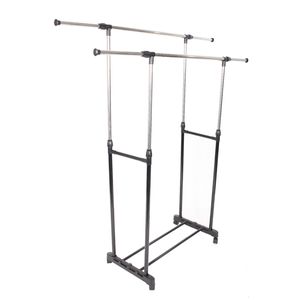 Appendiabiti a doppia barra YJ 04 nero e argento, con ripiano per scarpe, allungabile verticalmente e orizzontalmente - Product Image 3