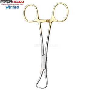 Pinzas para toallas Backhaus, paquete de 3, 5 pulgadas, chapadas en oro, instrumentos quirúrgicos manuales con mecanismo de bloqueo para asegurar paños quirúrgicos - Product Image 3