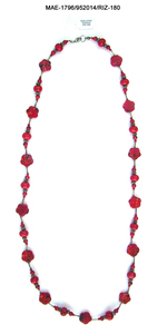 Collar de Cadena con Cuentas de Vidrio Opal en Forma de Corazón Geométrico de Moda para Mujer, Joyería de Compromiso Rosa Naranja, Mejor Precio al por Mayor - Product Image 4