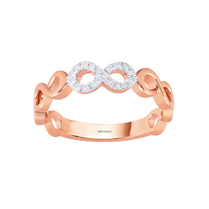 Anillo de Diamantes Cultivados en Laboratorio con Diseño Infinito para Mujer, Anillo de Compromiso o Aniversario, Oro 10K 14K 18K, Plata 925 935, Anillo de Diamantes de Lujo - Product Image 2