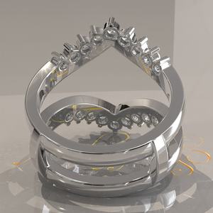 Anillo Personalizable, Anillo Envolvente Aggie, Anillo Envolvente con Diamantes, Anillo a Juego con Moissanita, Anillo de Eternidad, Banda de Eternidad con Diamantes - Product Image 5