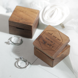 Caja para Anillo de Compromiso, Caja para Anillo de Boda, Caja para Propuesta de Matrimonio, Caja de Madera para Anillo, Caja para Anillo de Aniversario - Product Image 3