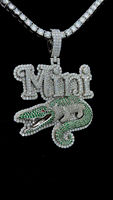 S925 Sterling Silver Crocodile Pendentif Bling Couleur Moissanite Diamant Glacé Personnalisé 3D Sauvage Féroce Animal Hip Hop Bijoux