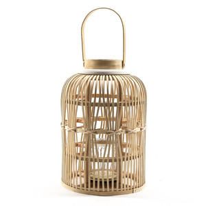 Handweave bamboo lanterns natural decor lantern <b>cheap</b> price wood <b>candle</b> jars & holders for sale - Product Image 2