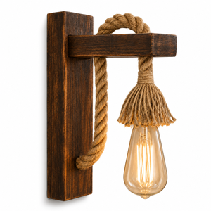 Applique murale rustique en bois de pin et corde de jute naturelle, faite à la main au Vietnam, vente en gros pour hôtels et intérieurs - Product Image 4