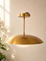 Lampu Gantung Kuningan Modern Abad Pertengahan, Lampu Gantung Kubah Berlubang, Cahaya Hangat untuk Pulau Dapur, Koridor, Pintu Masuk